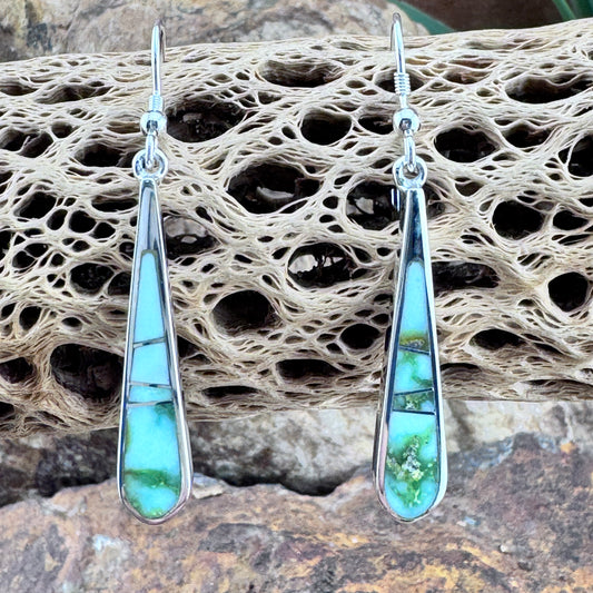 David Rosales Palomino Inlaid Sterling Silver Earrings