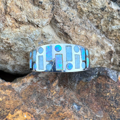 David Rosales Amazing Light Inlaid Sterling Silver Ring