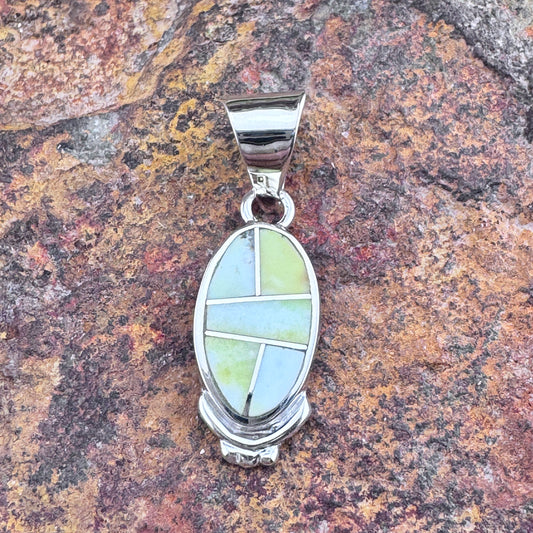 David Rosales Palomino Inlaid Sterling Silver Pendant