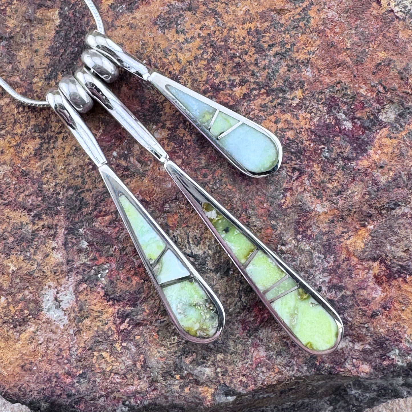 David Rosales Palomino Inlay Sterling Silver Necklace