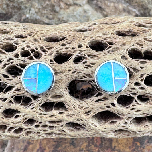 David Rosales Amazing Light Inlaid Sterling Silver Earrings