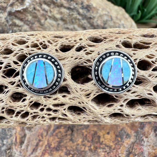 David Rosales Amazing Light Inlaid Sterling Silver Earrings