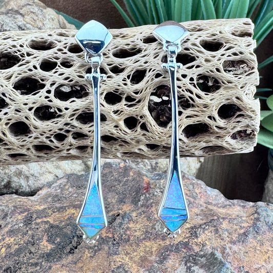 David Rosales Amazing Light Inlaid Sterling Silver Earrings