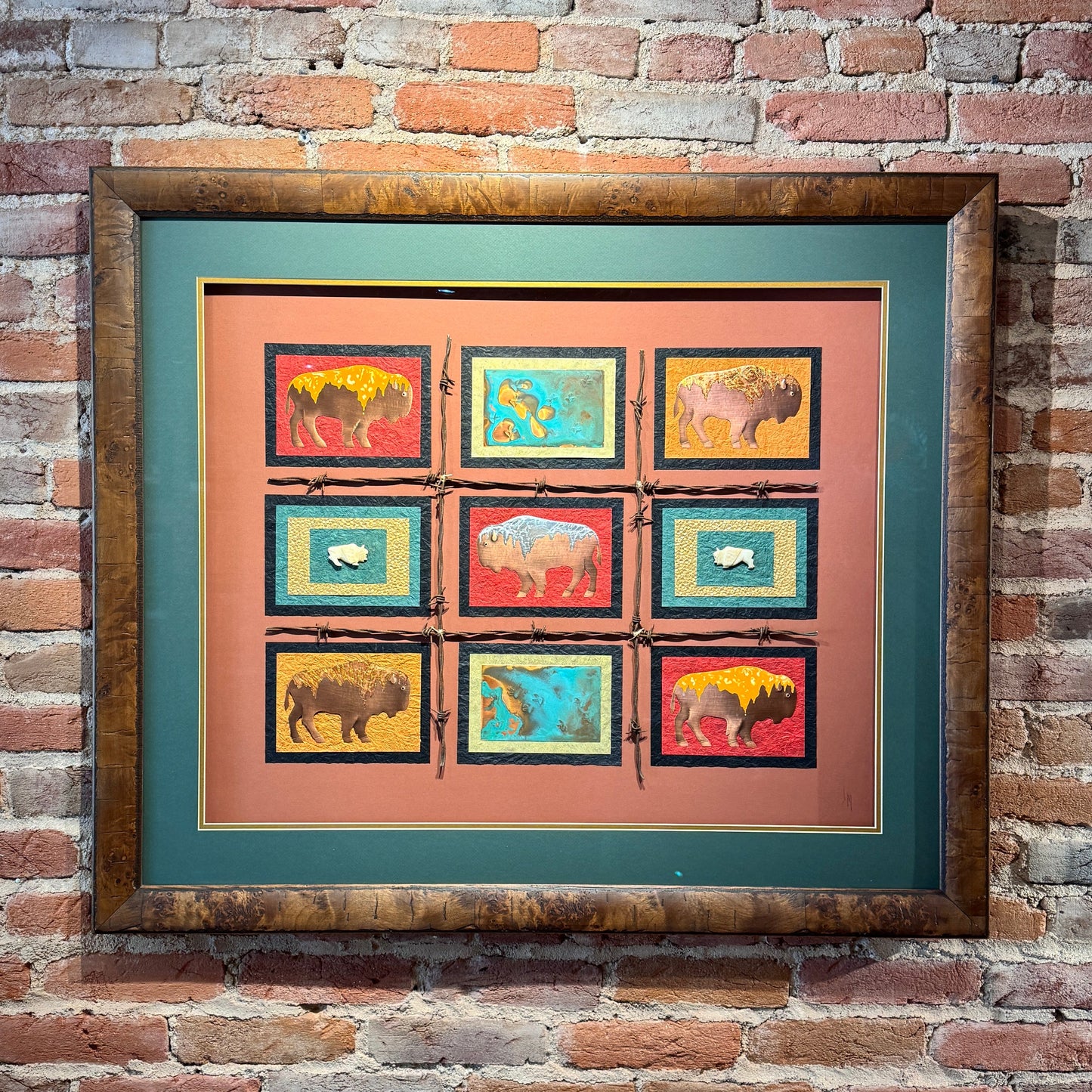 Contemporary Copper Art Oberkirsch Design - Bison Grid