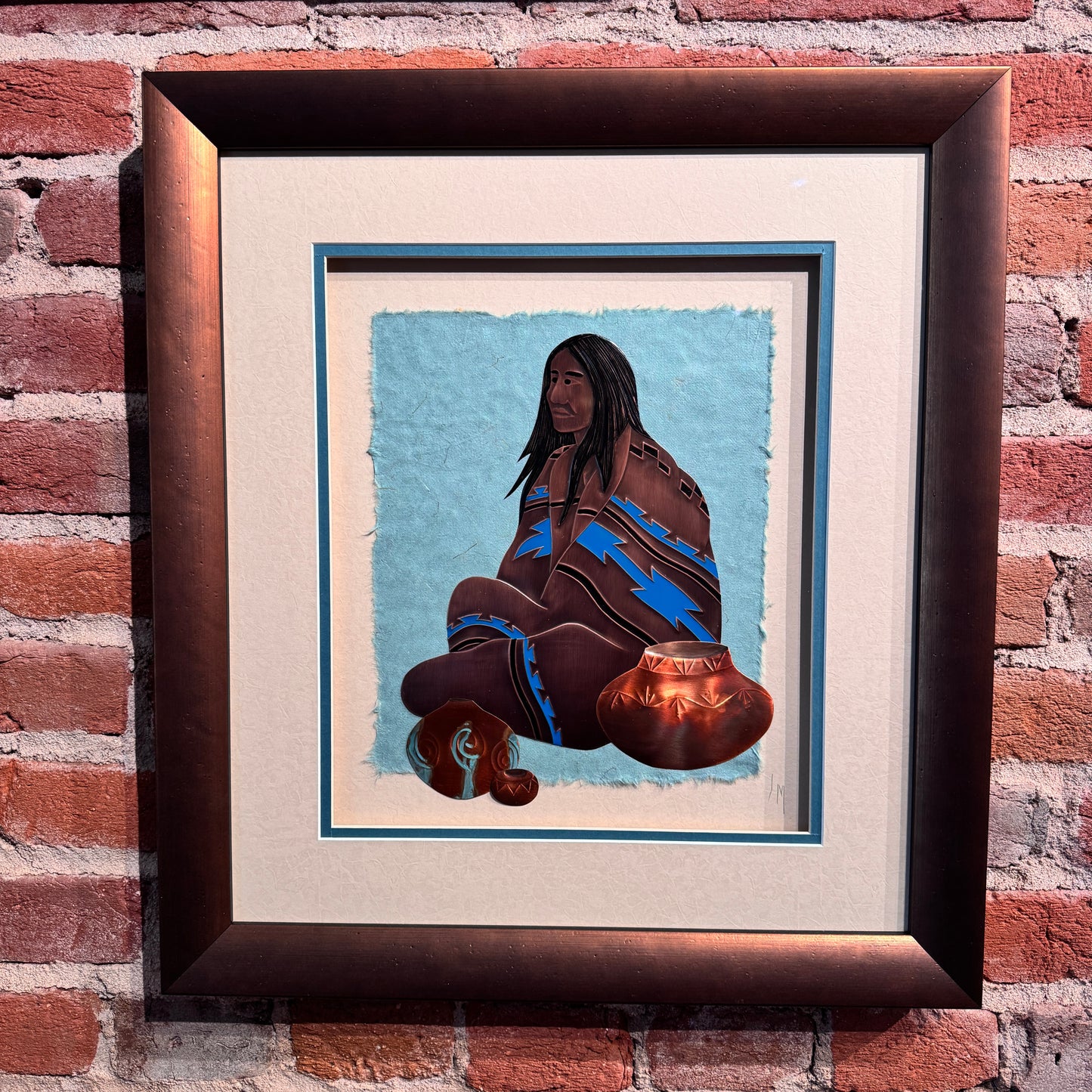 Contemporary Copper Art Oberkirsch Design - Indian Figure with Pots