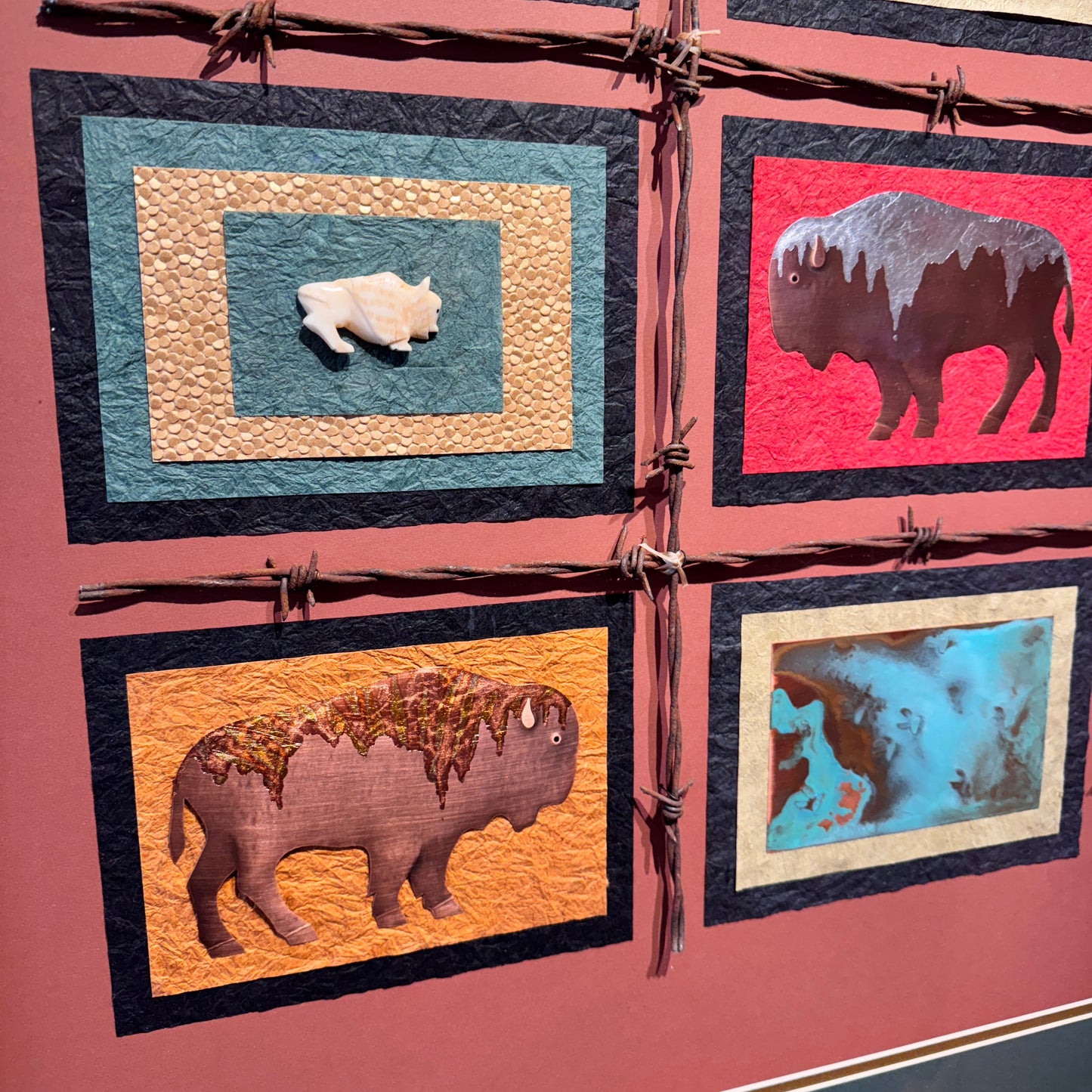 Contemporary Copper Art Oberkirsch Design - Bison Grid