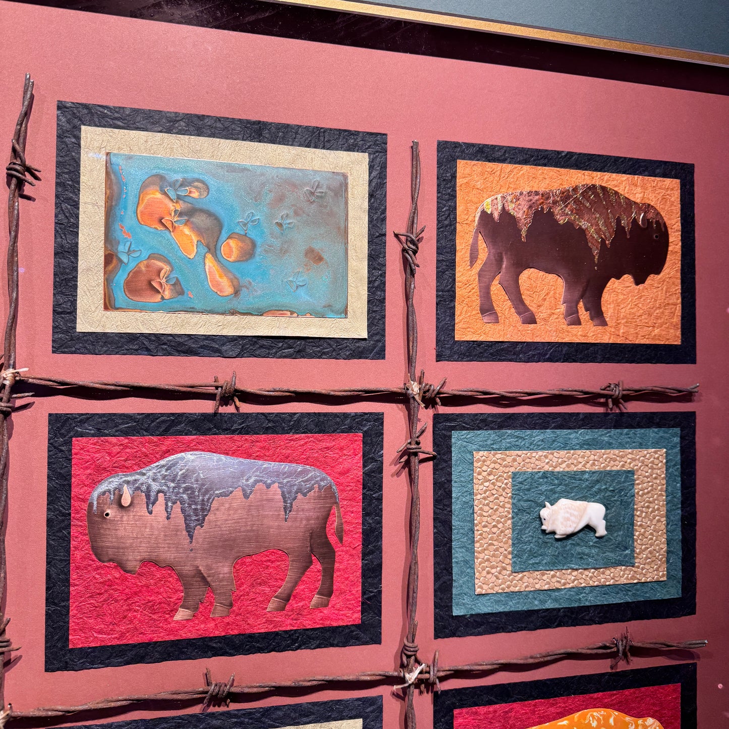 Contemporary Copper Art Oberkirsch Design - Bison Grid