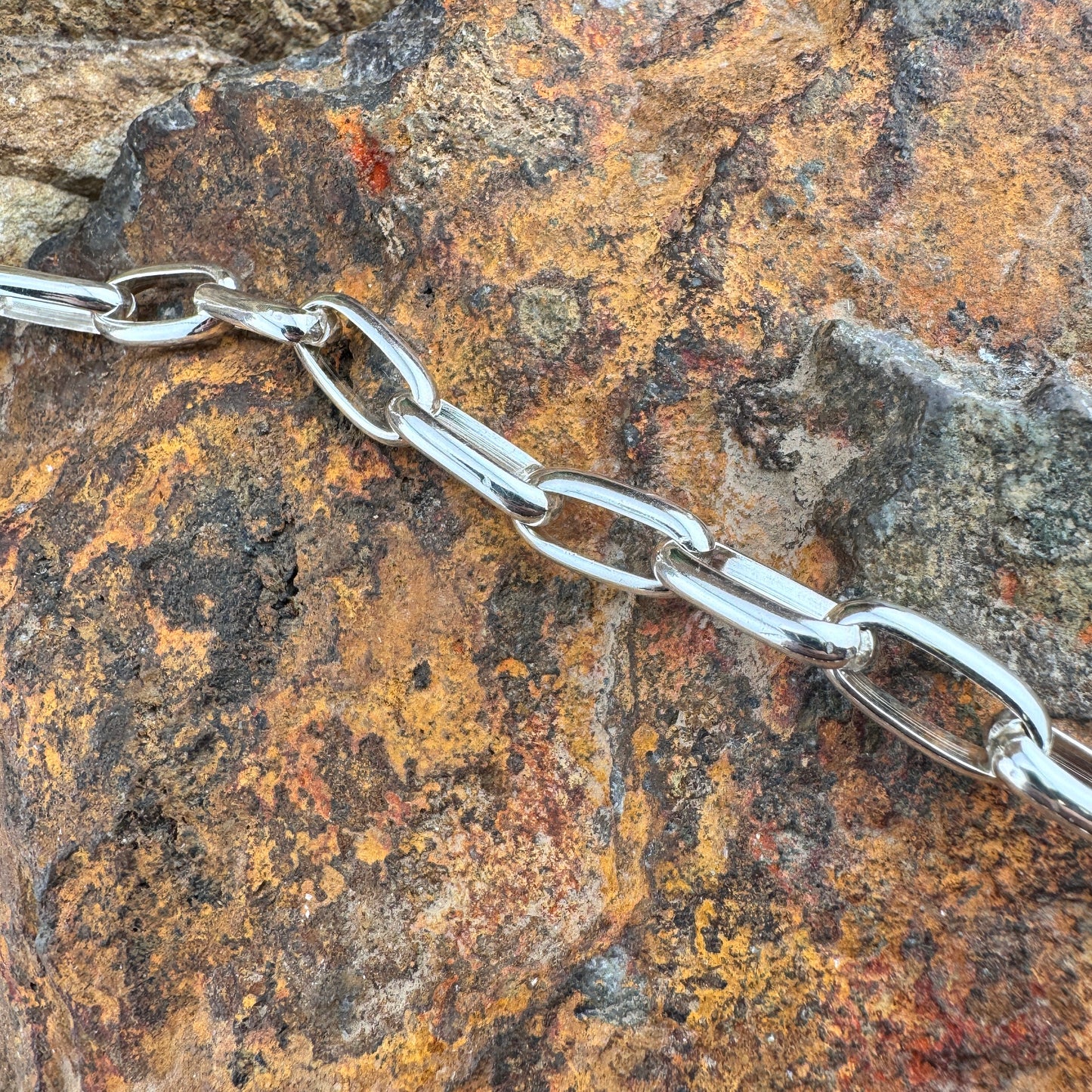 Hand-Made Polished Sterling Silver Link Chain Lrg