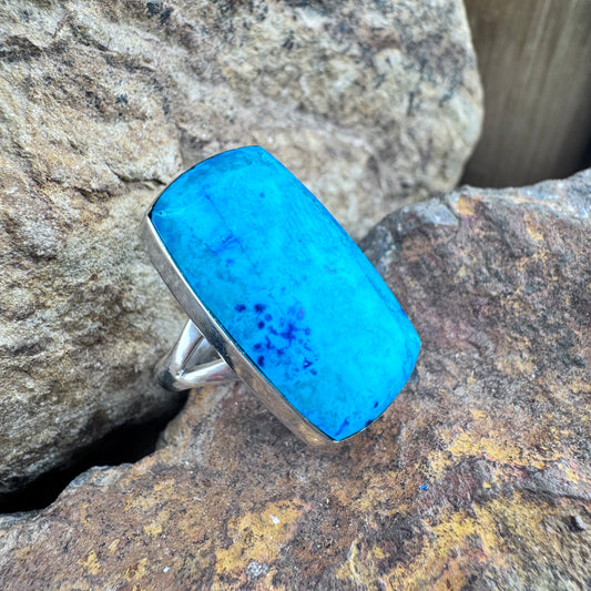 Shattuckite Sterling Silver Ring by Kathy Webster
