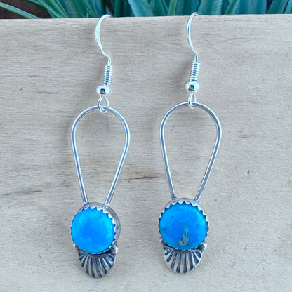 Ithaca Peak Turquoise Dangle Earrings by Mary Tso