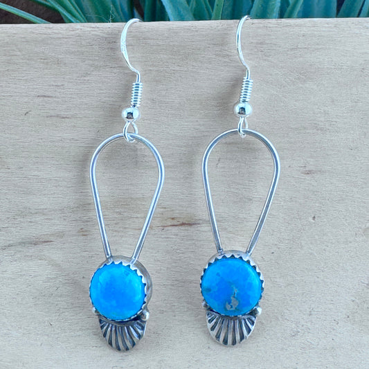 Ithaca Peak Turquoise Dangle Earrings by Mary Tso