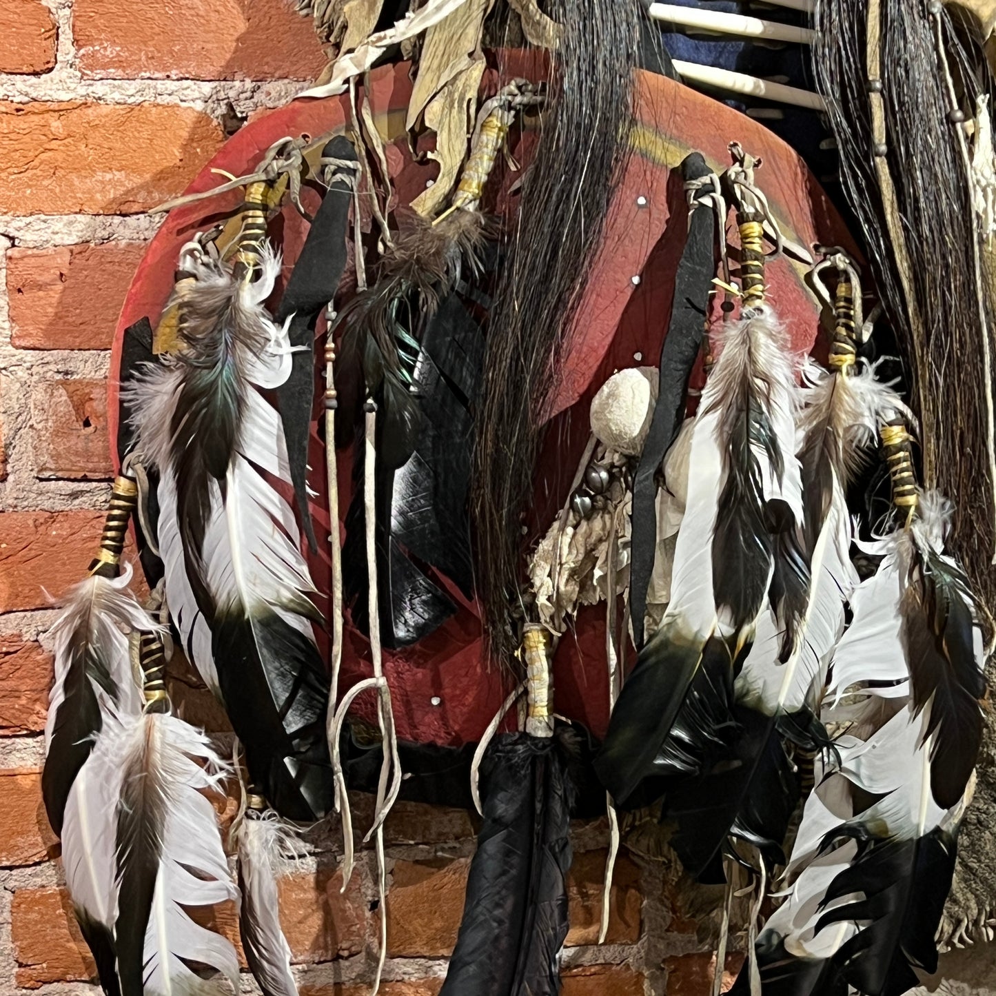 Red Wolf Native American Style Spirit Mask by Cindy Jo Popejoy