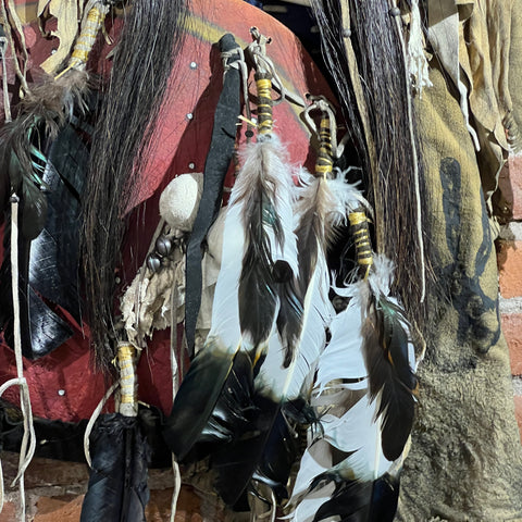 Red Wolf Native American Style Spirit Mask by Cindy Jo Popejoy