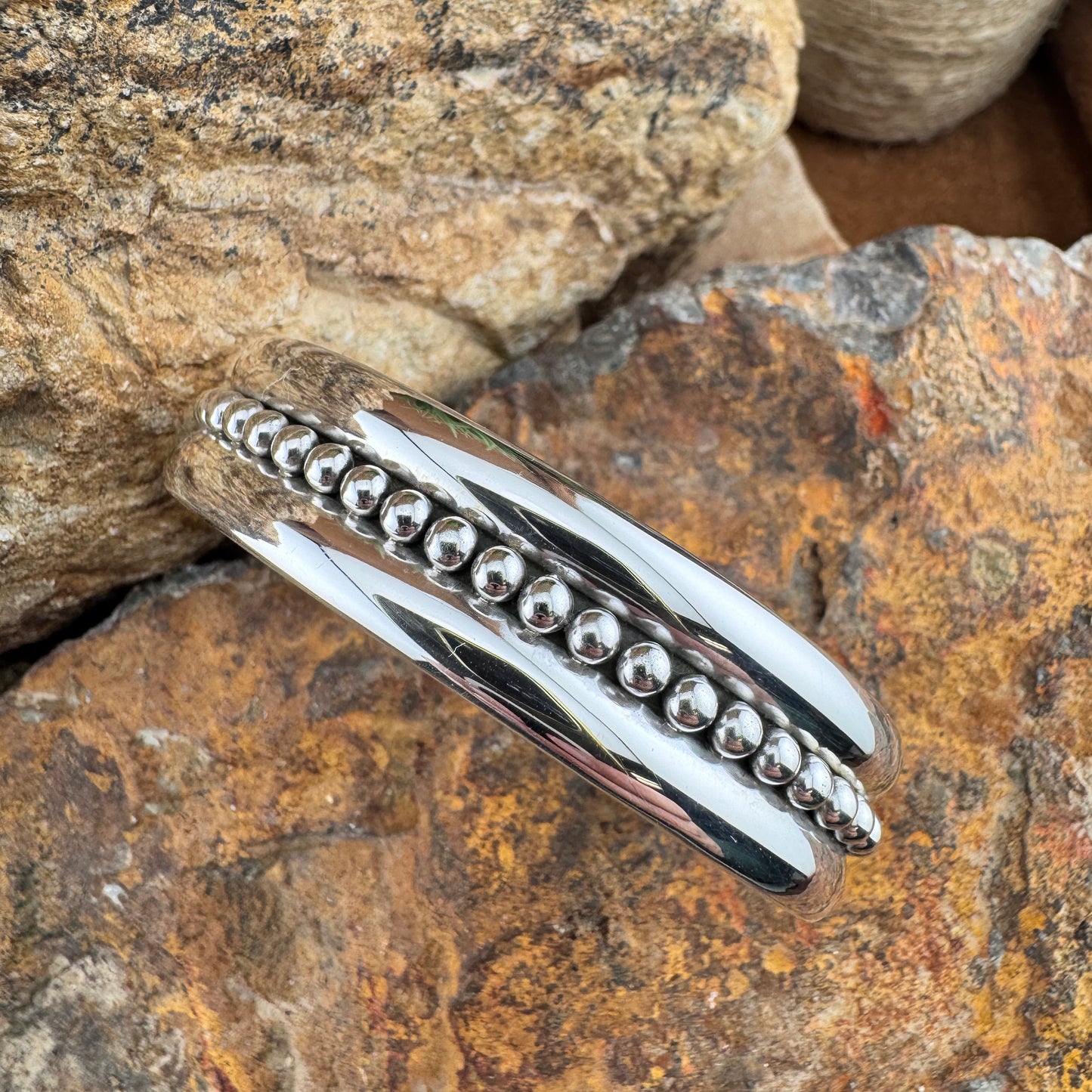 Sterling Silver Center Dot Bracelet by Artie Yellowhorse