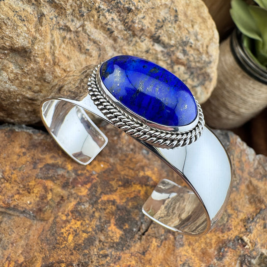 Lapis Lazuli Sterling Silver Bracelet by Artie Yellowhorse