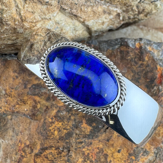 Lapis Lazuli Sterling Silver Bracelet by Artie Yellowhorse