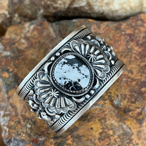 White Buffalo Sterling Silver Bracelet by Murphy Platero