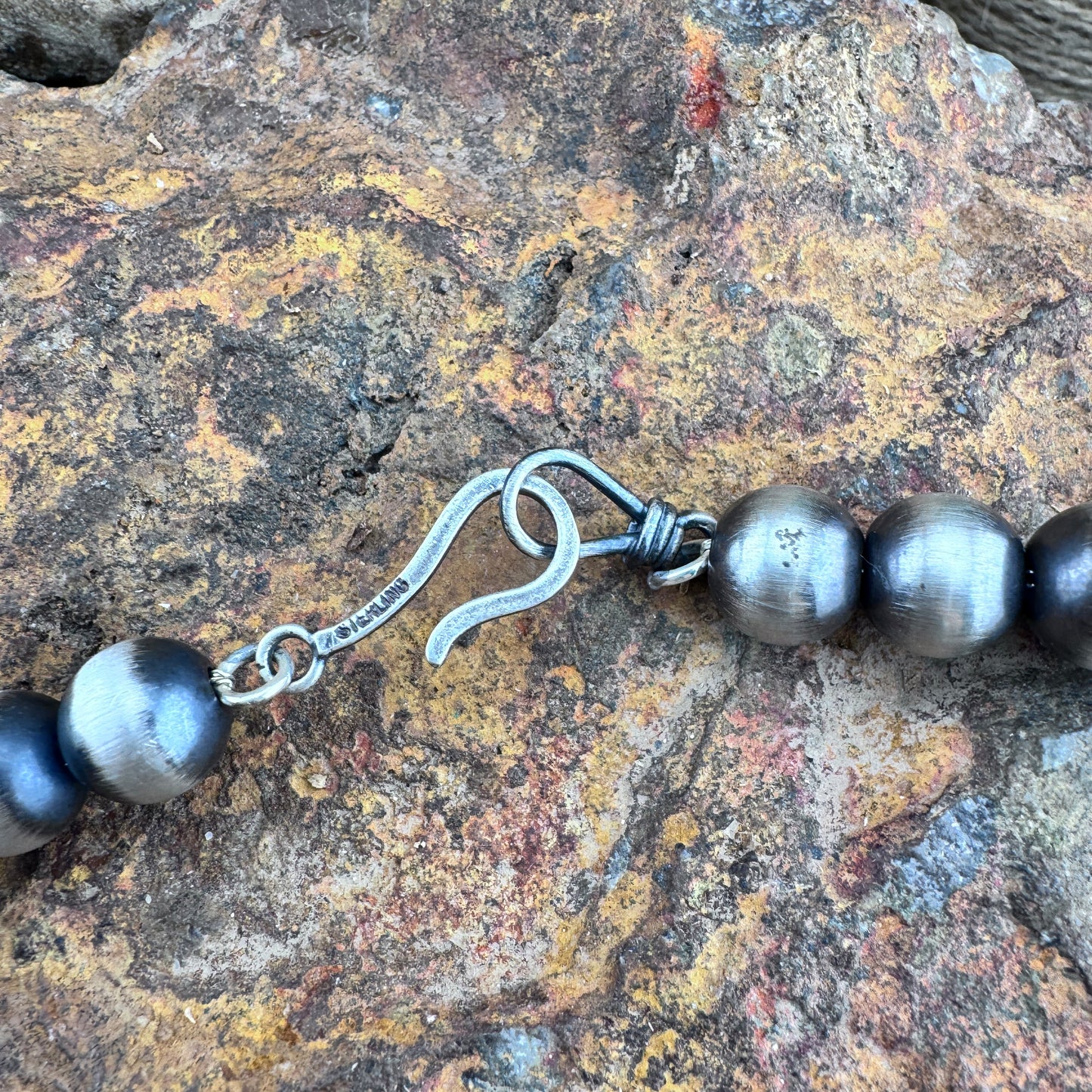 30" Navajo Pearl Necklace – 10mm Sterling Silver Navajo Pearls by Jan Mariano