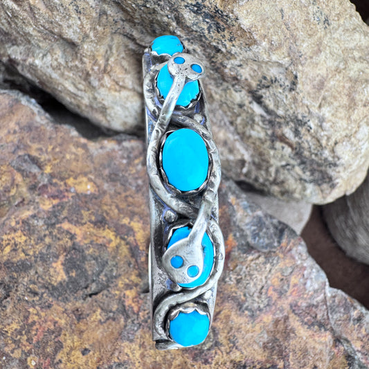 Vintage Effie Calavaza Sleeping Beauty Turquoise Cuff Bracelet - Circa 1970s
