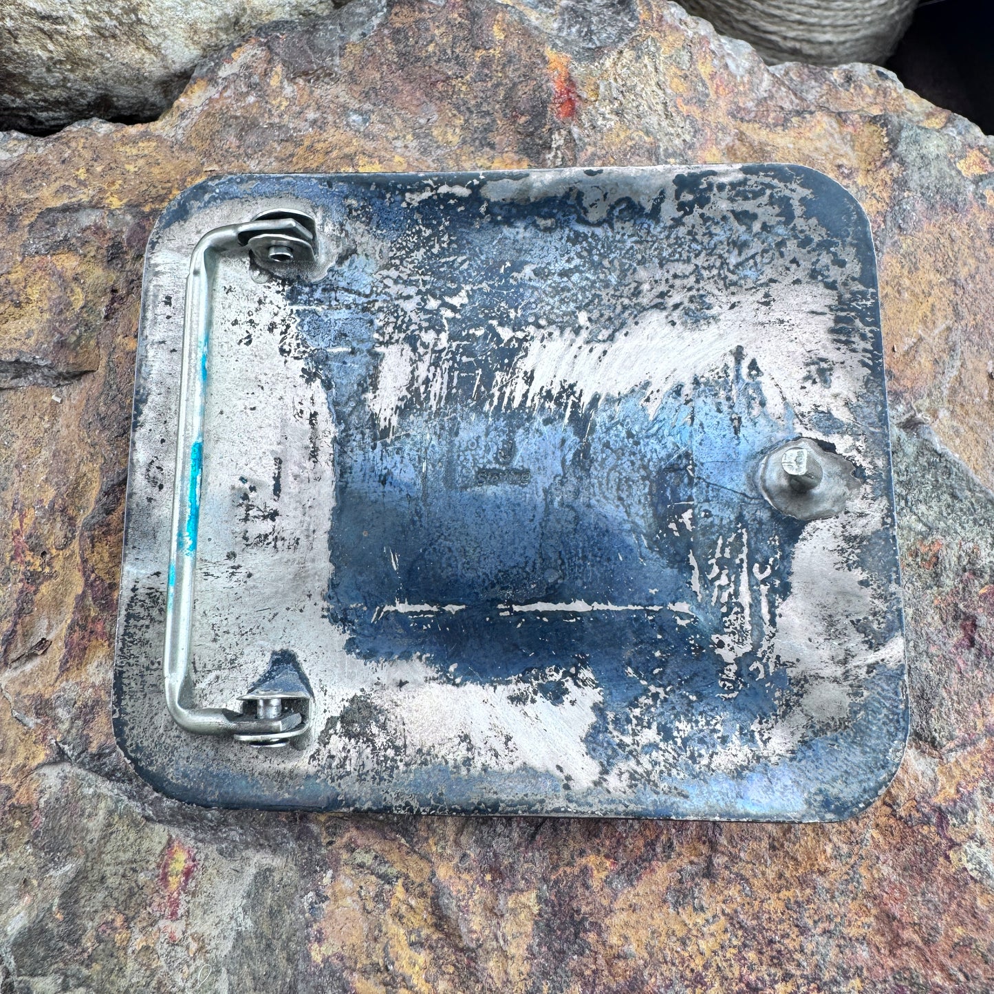 Vintage Turquoise Belt Buckle - J Hallmark - Estate