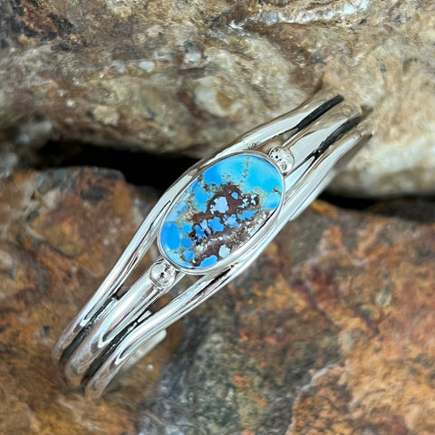 Golden Hill Turquoise Sterling Silver Bracelet by Akee Douglas