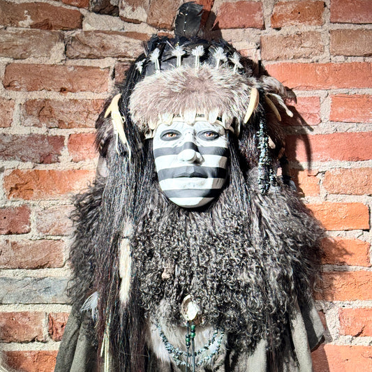 The Medicine Man II Native American Style Spirit Mask by Cindy Jo Popejoy - Estate