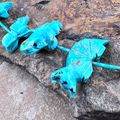 Vintage Animal Fetish Necklace with Turquoise Heishi - Estate