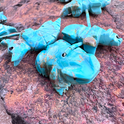 Vintage Animal Fetish Necklace with Turquoise Heishi - Estate