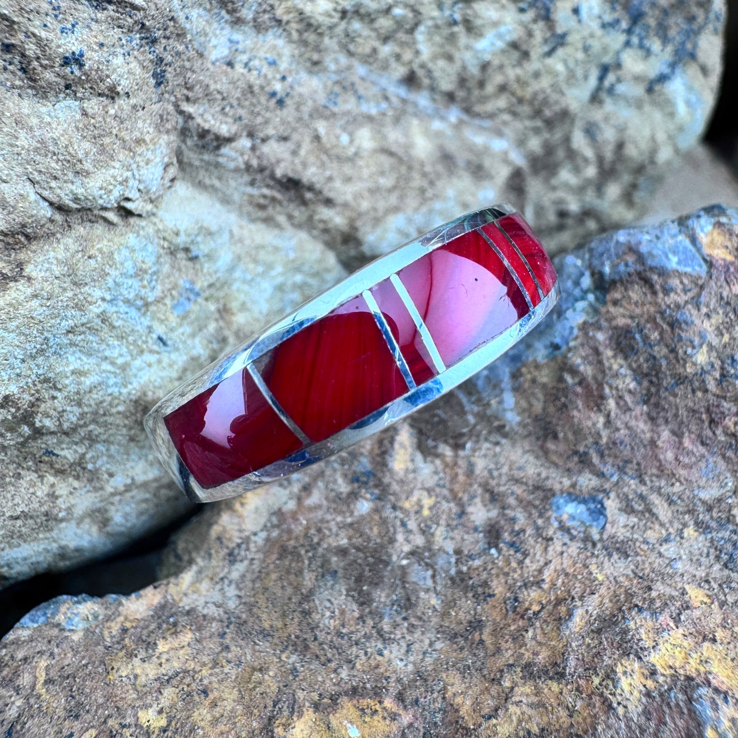 David Rosales Rosarita Inlaid Sterling Silver Ring