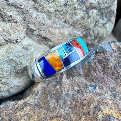 David Rosales Indian Summer Inlaid Sterling Silver Ring