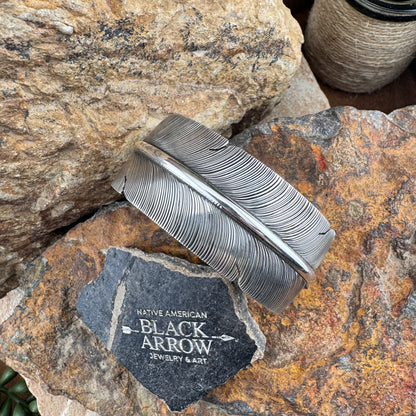 Sterling Silver Feather Cuff Bracelet by Angela Martin