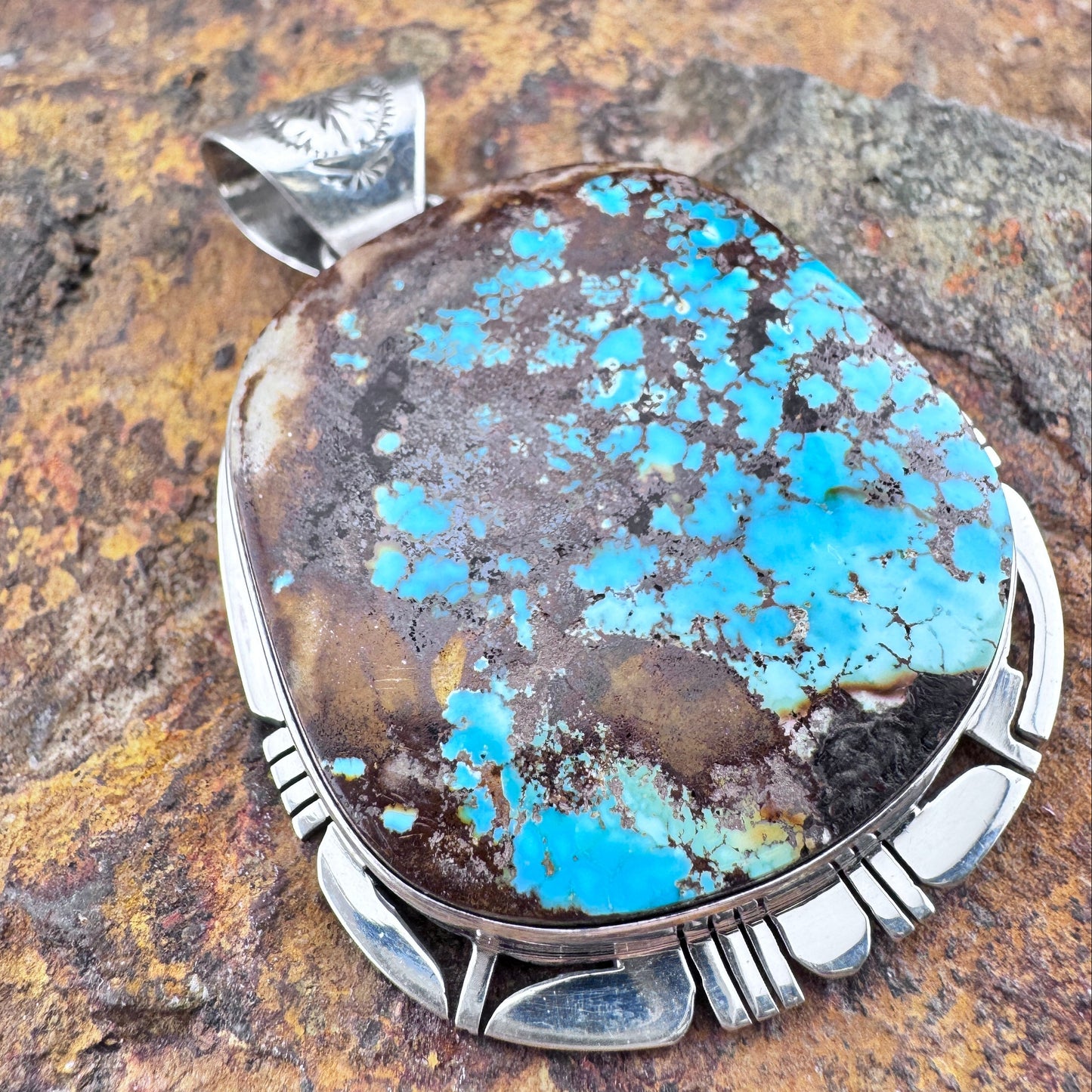 Vintage Boulder Turquoise Pendant - Estate