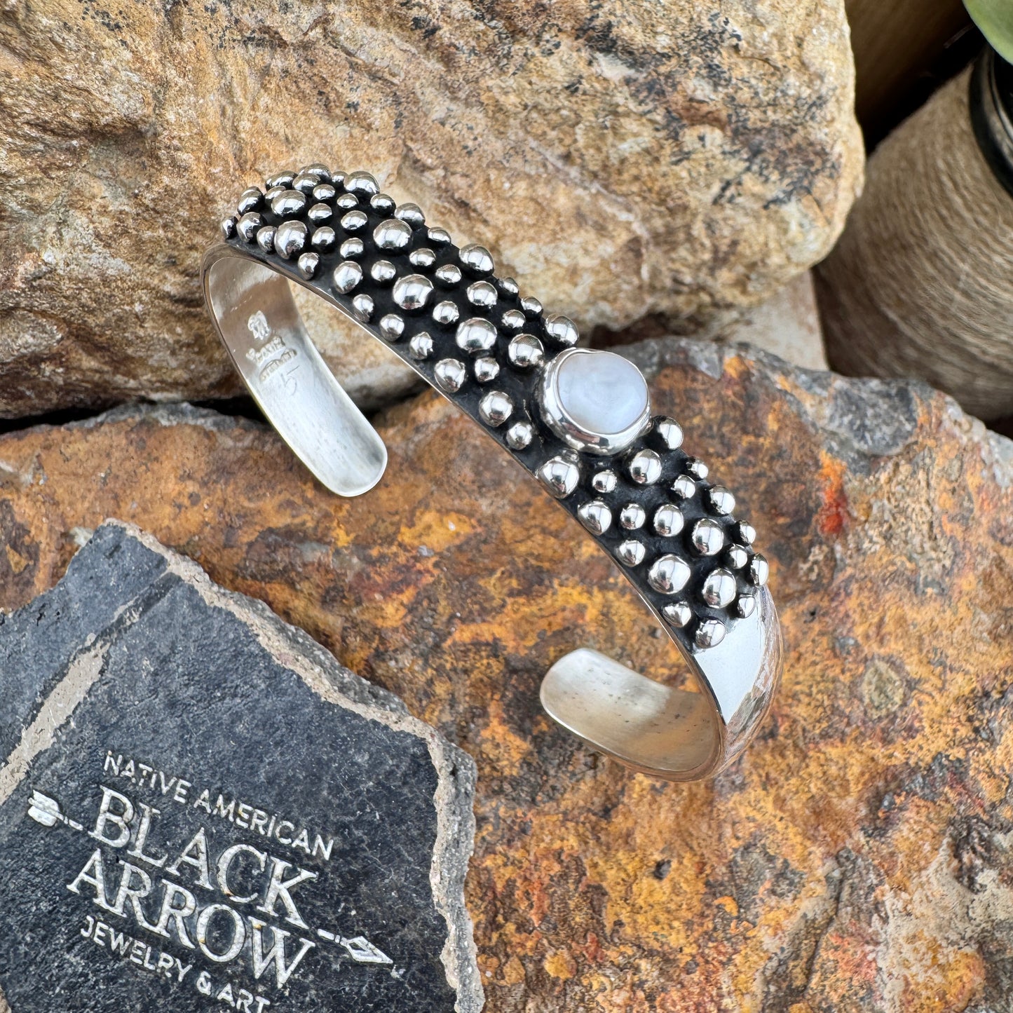 Million Drops Fresh Water Pearl Sterling Silver Cuff Bracelet by Ray Coriz