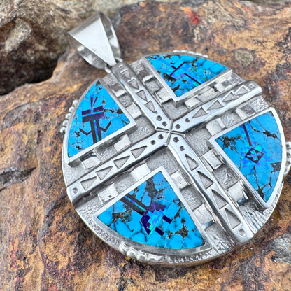 David Rosales Two Sided Inlaid Pendant - Estate