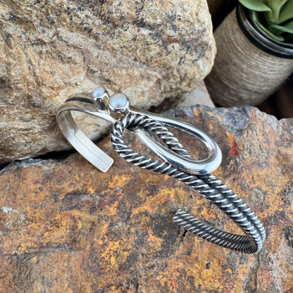 Twisted Rope Sterling Silver Cuff with Moonstone by Bernyse Chavez