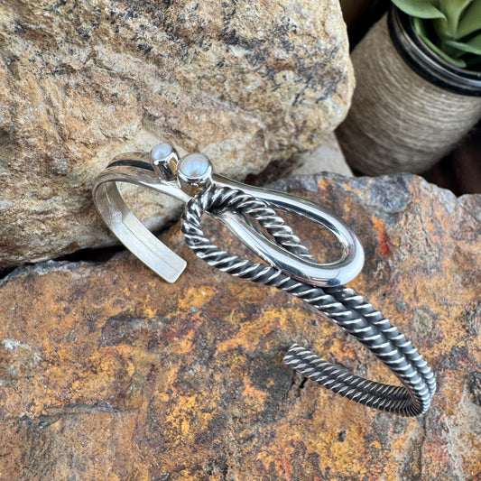 Twisted Rope Sterling Silver Cuff with Moonstone by Bernyse Chavez