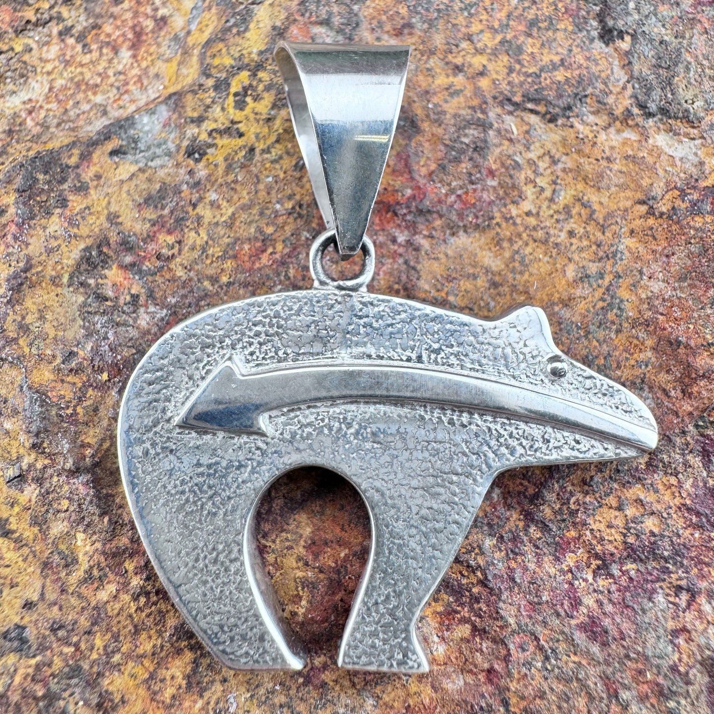 David Rosales Inlaid Bear Pendant - Estate