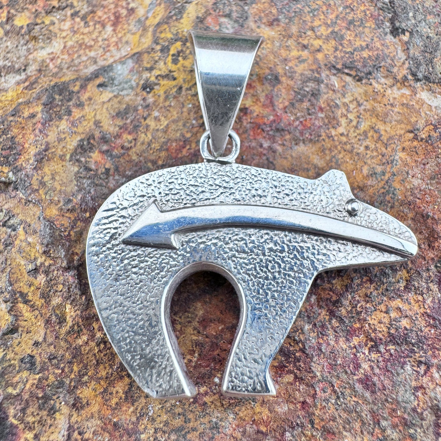 David Rosales Inlaid Bear Pendant - Estate