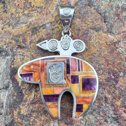 Vintage Spiny Oyster Bear Pendant by Leslie & Ray Tracey - Estate