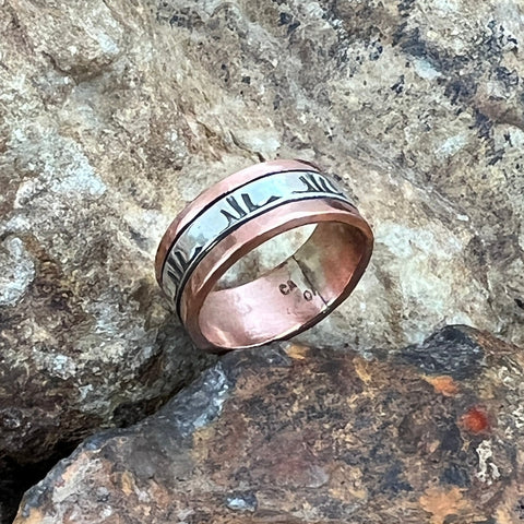 Sterling Silver & Copper Ring By Sylvana Apache Size 7