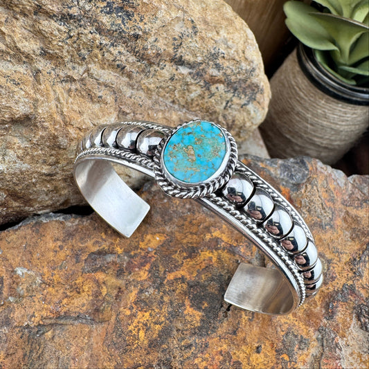 Royston Turquoise Sterling Silver Cuff Bracelet by Tom Charlie