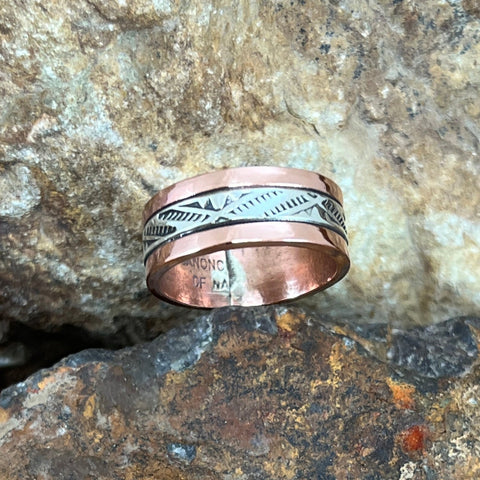 Sterling Silver & Copper Ring By Sylvana Apache Size 8