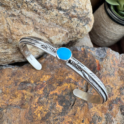 Sleeping Beauty Turquoise Sterling Silver Bracelet by Ray Coriz