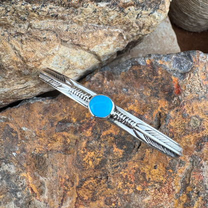 Sleeping Beauty Turquoise Sterling Silver Bracelet by Ray Coriz