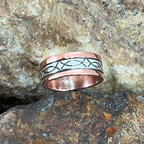 Sterling Silver & Copper Ring By Sylvana Apache Size 9.25