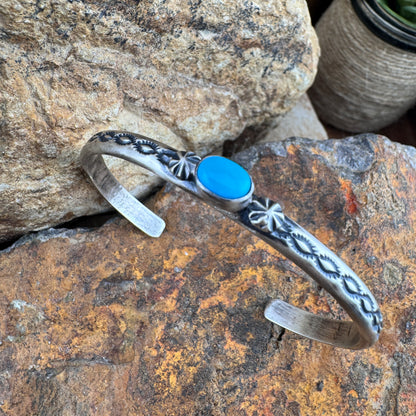 Sleeping Beauty Sterling Silver Bracelet Cuff by Jermie Delgarito