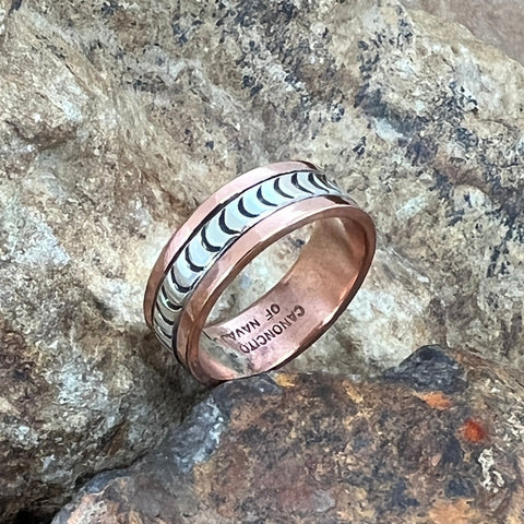 Sterling Silver & Copper Ring By Sylvana Apache Size 11