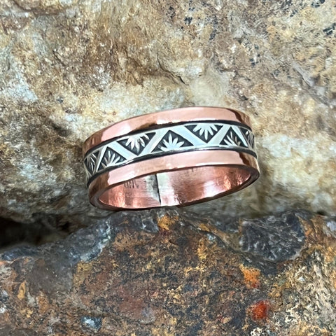Sterling Silver & Copper Ring By Sylvana Apache Size 11.5