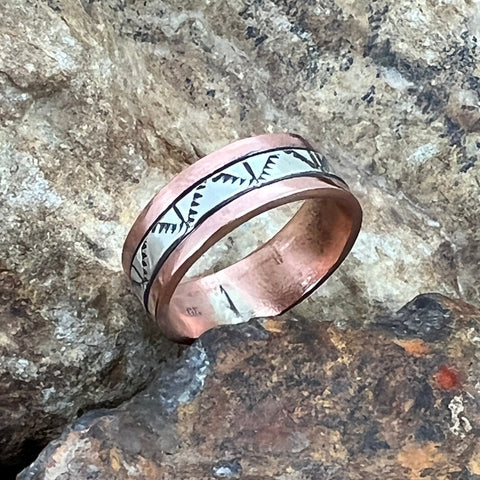 Sterling Silver & Copper Ring By Sylvana Apache Size 11.5