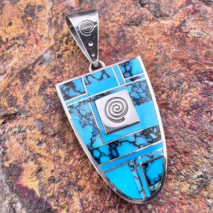 Vintage Inlaid Pendant by L Tracey - Estate